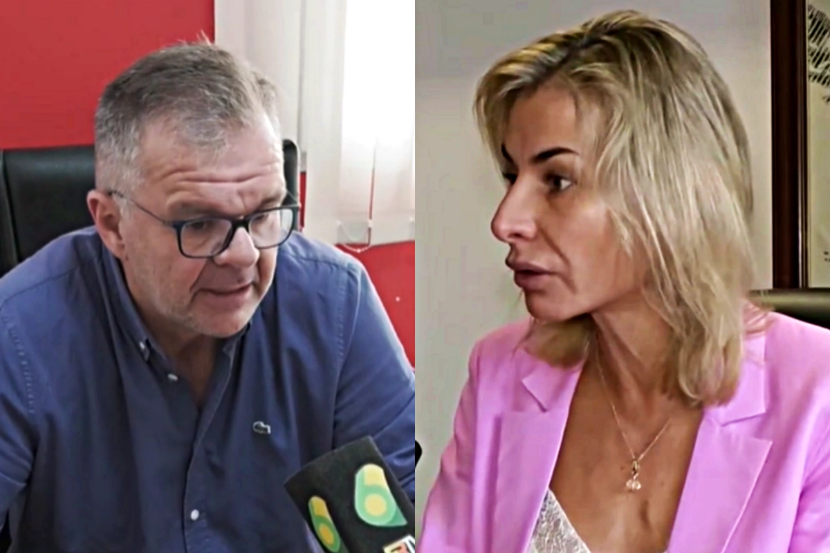 El ministro Hern&aacute;n Jacob y la presidenta de la C&aacute;mara de la Construcci&oacute;n, Laura Here&ntilde;&uacute;.