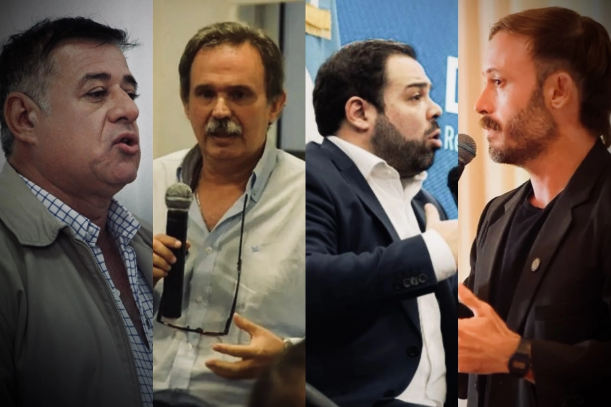 Jorge Landra y Guillermo V&aacute;zquez (referentes de UCR Activa), Manuel Troncoso y Francisco Azcu&eacute;.