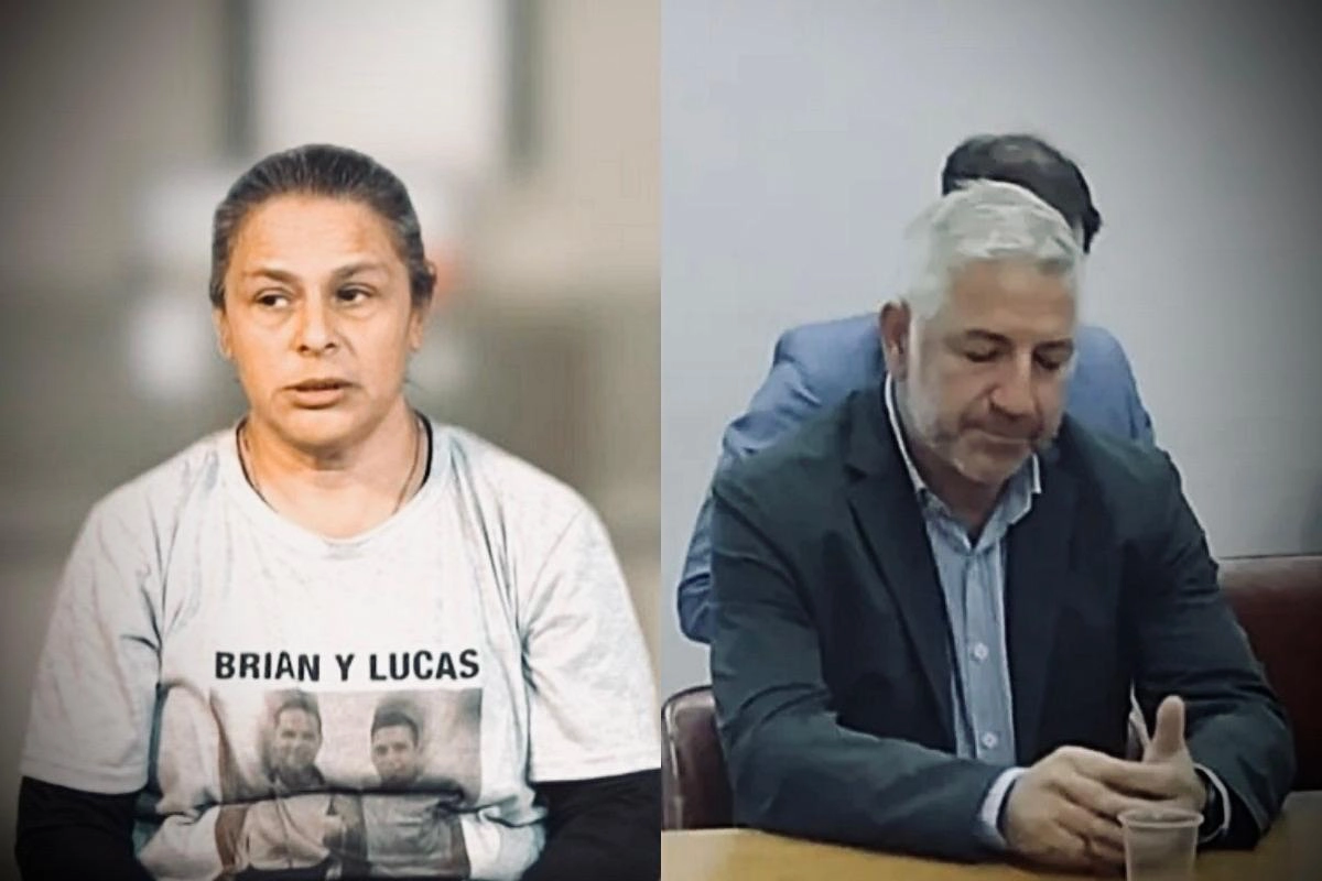 Lorena Dubini, madre de las v&iacute;ctimas Brian y Lucas Izaguirre; y Juan Ruiz Orrico.