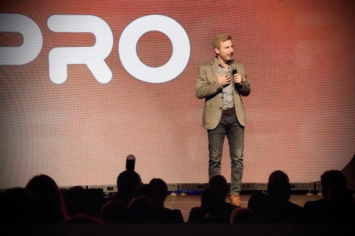 Rogelio Frigerio, gobernador de Entre R&iacute;os, durante el acto de relanzamiento del PRO en Santa Fe.